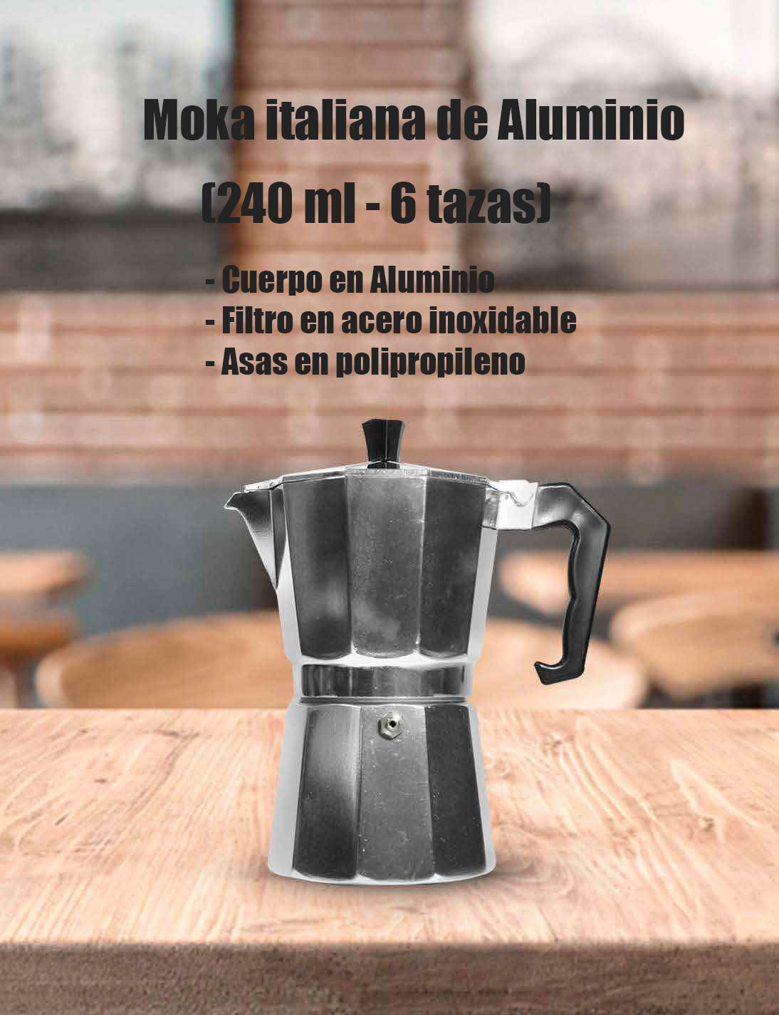Cafetera Italiana con filtro de acero inoxidable