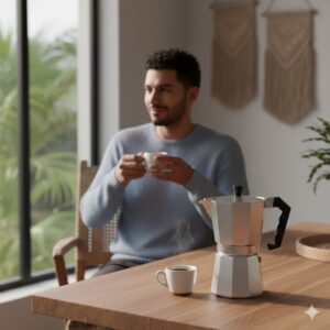 Moka italiana 240 ml para preparar café en estufa