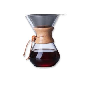 Cafetera Chemex 800 ml de bambú con filtro reutilizable