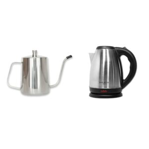 Kit hervidor eléctrico y tetera cuello de cisne para café filtrado