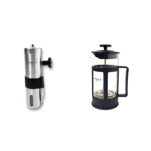Kit prensa francesa 350 ml y molino de café manual
